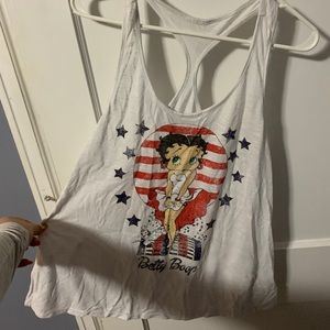 Betty Boop White Tank Top Size 1X Women’s Shirt